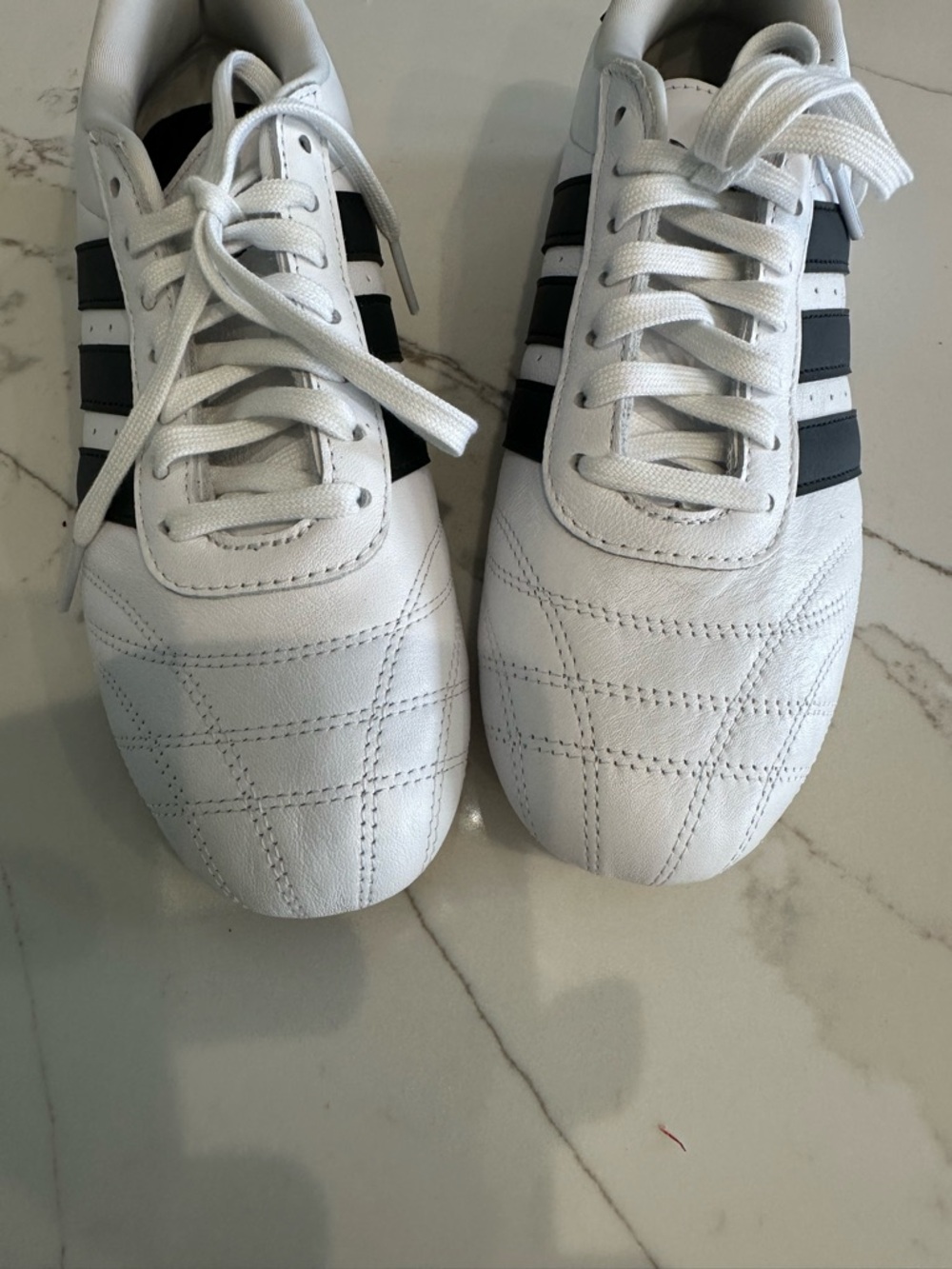 adidas White Sneakers with Black Stripes - Classic Low-Top never worn